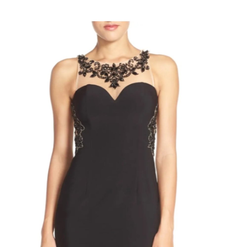 Sean Collection Illusion Sequin Gown
